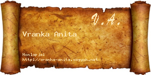 Vranka Anita névjegykártya